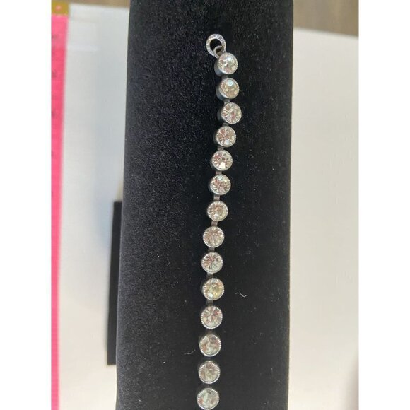 Vintage 7.5” Rhinestone Crystal Tennis Bracelet w cup settings - Picture 4 of 7